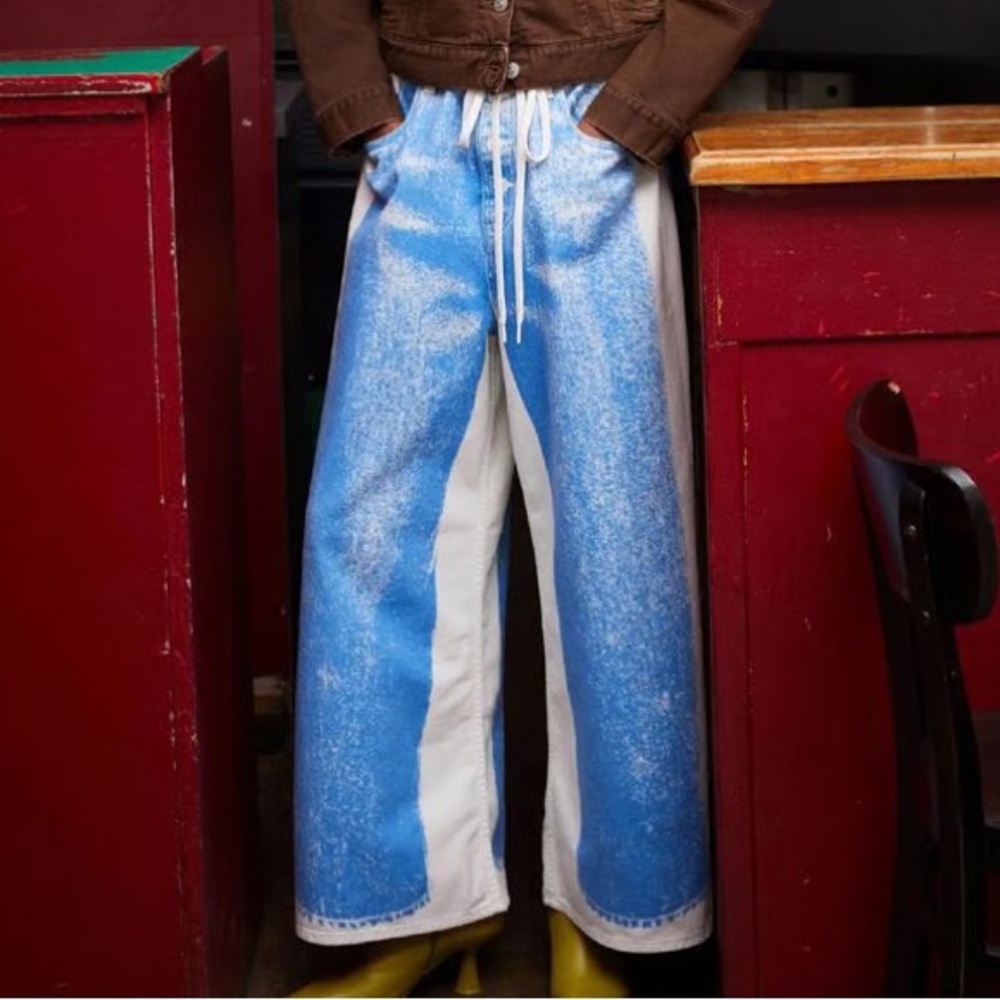 MM6 by Margiela Printed Wide Leg Jeans